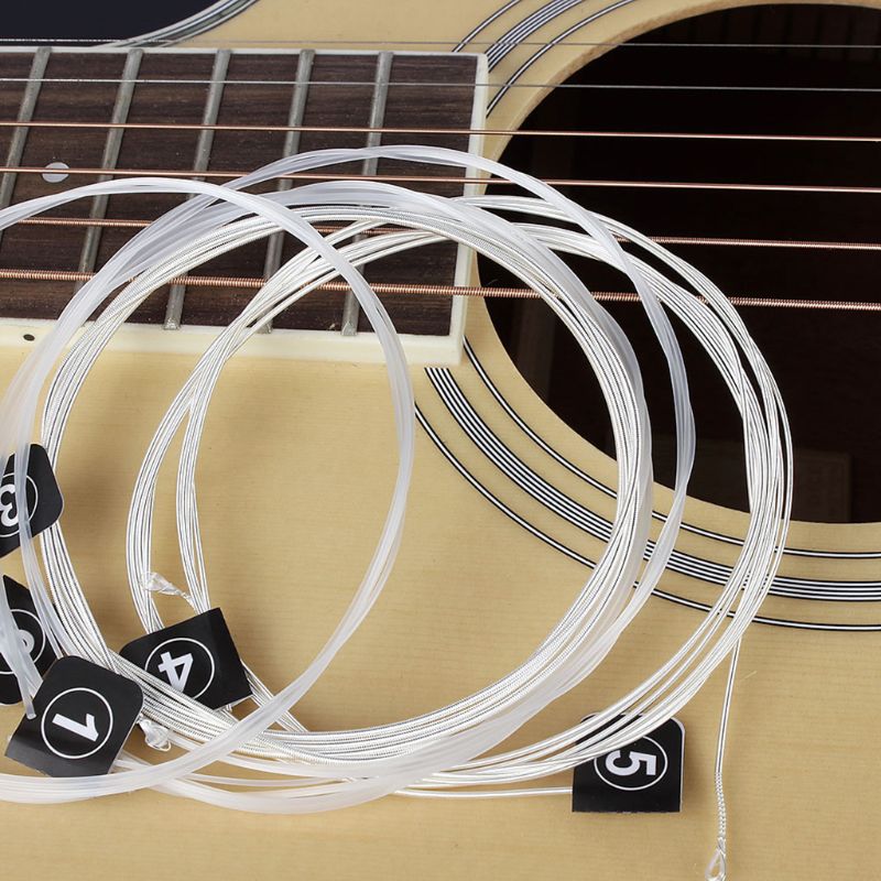 6pcs/set Nylon + 3% Polyester Classic Guitar Strings 028-045 Color Plated Wire Y51D