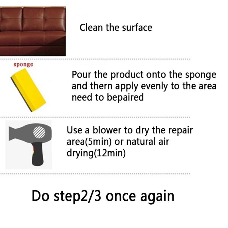 50Ml Universele Auto Lederen Reparatie Tool Autostoel Sofa Jassen Kras Geen Warmte Vloeibare Leder Vinyl Reparatie Kit