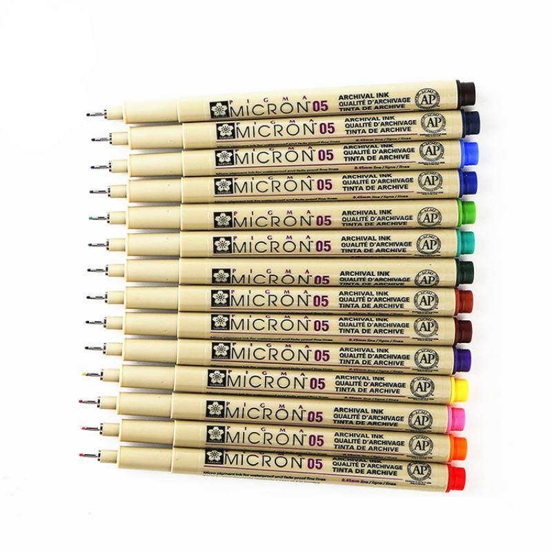1Pcs Colors Porous-Point Pens Waterproof Hand-Drawn Sketch Needle Pen Dawing Liner Fineliner Cartoon Signature Pen
