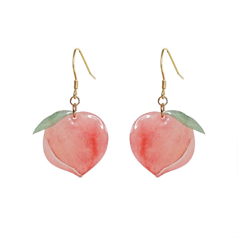Earrings for Women Cute Sweet Jewelry Oorbellen Korean Acrylic Trendy Pink Peach Earring