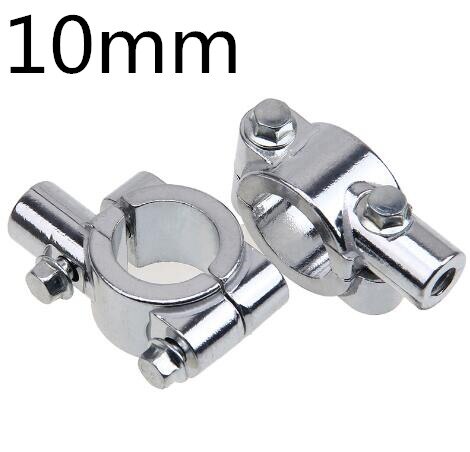 Adaptateur de base pour rétroviseur | 8MM 10MM pour rétroviseur de moto, connecteur de base pour Kawasaki Z1000 ZX10R ZX12R ZX6R ZX636R ZX6RR ZX6RR ZX9R: 2pc 10mm Silver