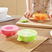 Frukt silikon saran wrap återanvändbar plastfolie tätning täcka stretch kök mikrovågsugn tätning lock kylskåp wrap