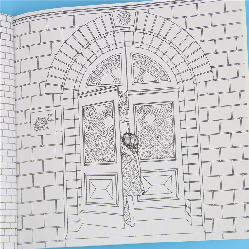 1 Pcs 24 Pages Delicate Time Travel Coloring Book for Kids Adult Relieve Stress Kill Time Graffiti Painting Drawing Art Book