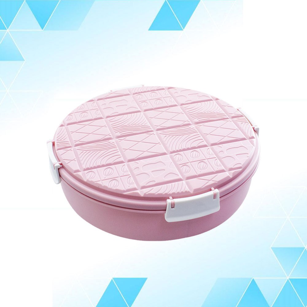 Plateau rond de service de snacks, plateau d'apéritifs, organisateur de fruits secs, plateau de bonbons et noix divisé avec couvercle (bleu): Pink