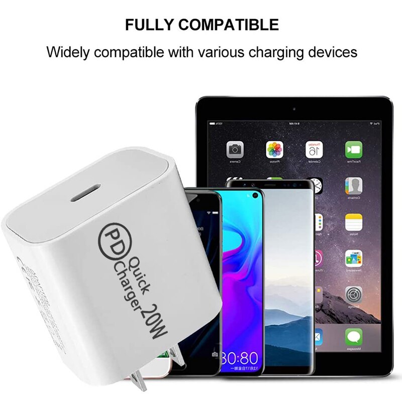 Wtyczka EU/US 20W PD ładowarka USB C szybkie ładowanie szybka ładowarka typu C ładowarka do iphone 12 pro Samsung xiaomi Huawei ładowarka USB C