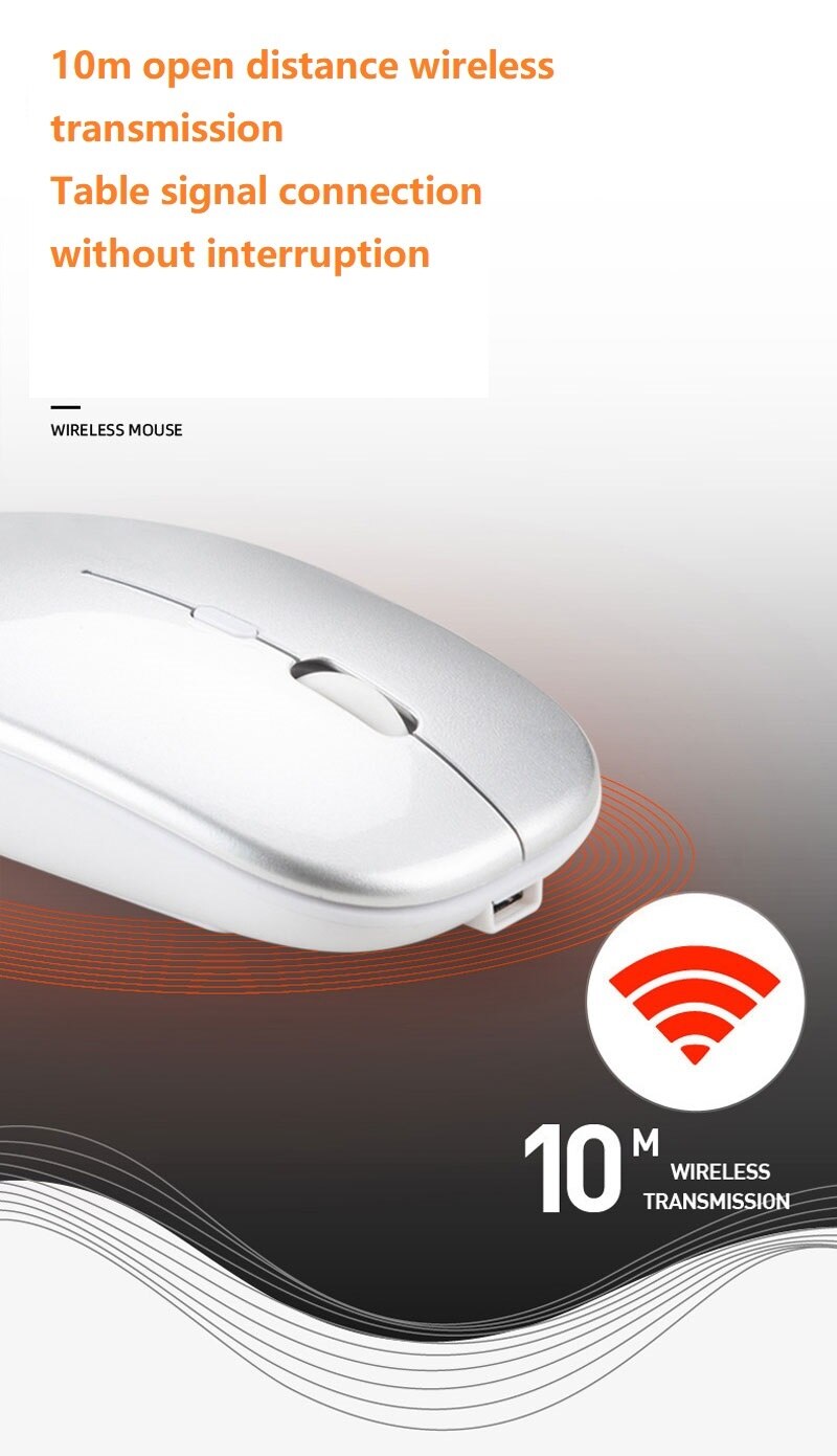 2.4G Wireless Mouse USB Rechargeable Mouse Silent Mute Office Mice Backlit Mouse Optical Ergonomic Gaming Mouse