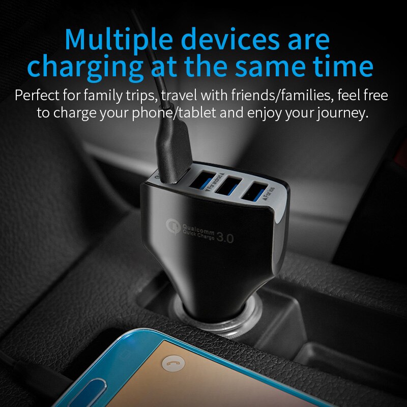 NAISU 4 USB Car-Charger Quick Charge QC3.0 Mobile Phone Car Adapter For Iphone 12Pro 11 Huawei P30Pro Samsung Xiaomi With Box