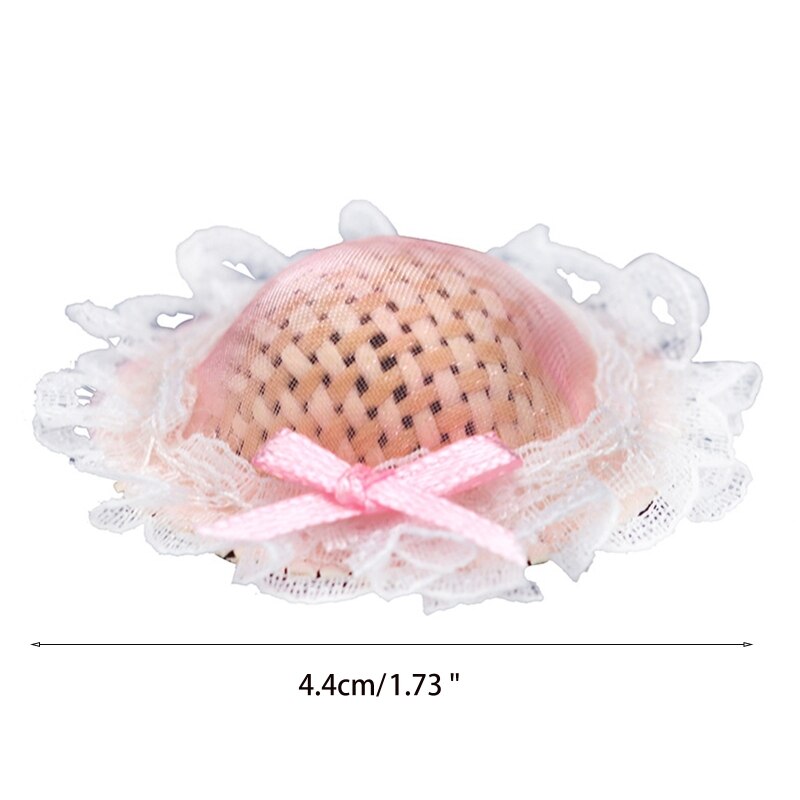 Puppen-prinzessinnen-einstellen mit strohhut, diy-szene, geburtstagsgeschenk und transparentem kosmetikkoffer ( 1:12er- einstellen)