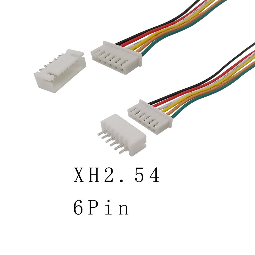 5/10Sets 2P 3P 4P 5P 6P 7P 8P 9P 10Pin Pitch 2.54mm JST XH2.54 XH 2.54mm Male Female Plug Socket Wire Cable Connector 20CM 26AWG: 6Pin / 5 Sets