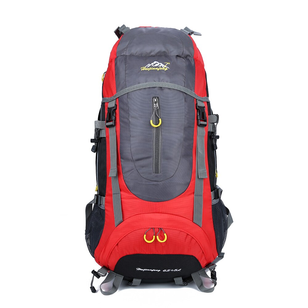 65+5L Outdoor Backpack Large Capacity Men Women Climbing Trekking Bags Mountaineering Hiking Backpacks Climbing Rucksack: red