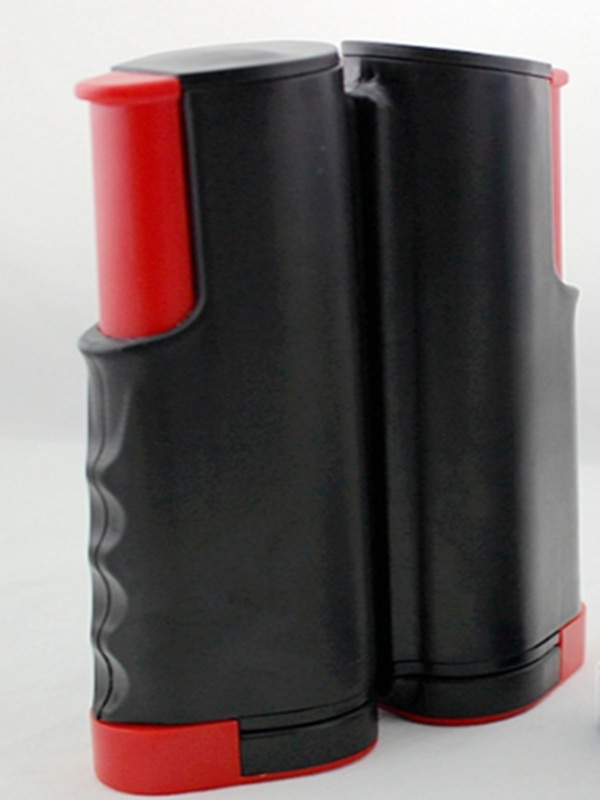 Filet de ping-pong rétractable avec poteaux, maille en platique solide,kit de remplacement pour jouer au tennis de table,: Red with black