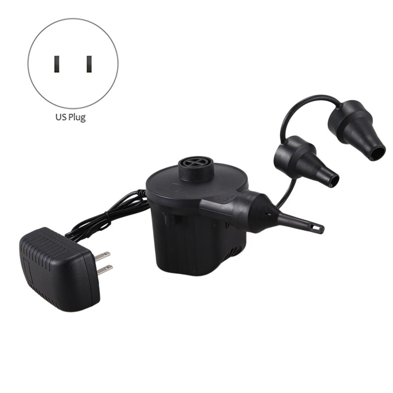 Hurtigfyllende elektrisk luftpumpe, bærbar oppblåser og deflatorpumpe med dyser for bassengfløter raft toy us plug
