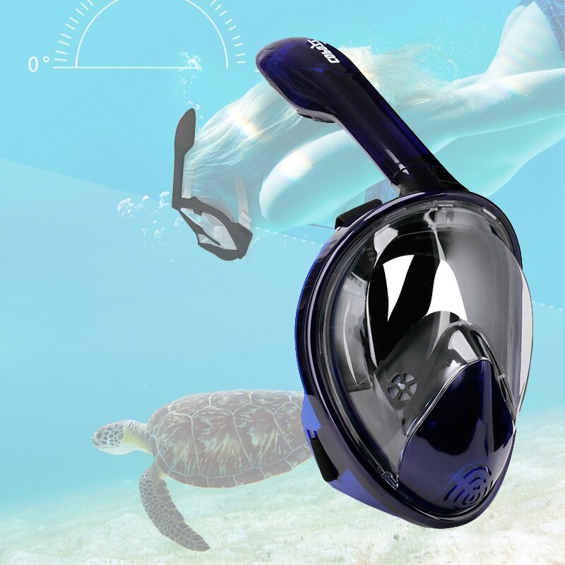 Full Face Snorkel Mask - Foldable Dry Snorkeling - with Camera Mount - Anti-Fog - for Adults