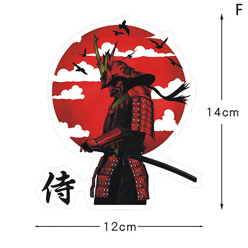 Autocollant Graffiti Samurai Kokor pour Décoration de Voiture, Accessoire de Protection Solaire pour Fenêtre de Camping-Car, 13cm: YELLOW