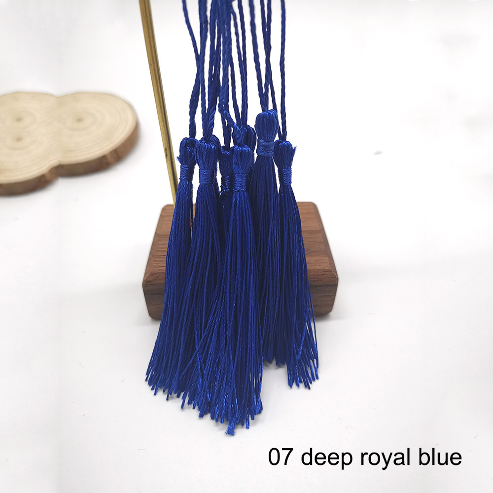 100pcs/lot 8cm Vertical Tassel Fringe Pendant DIY Party Hanging Ring Cords Tassel Curtain Home Decoration Tassel Lace: 07 RoyalBlue 100pcs