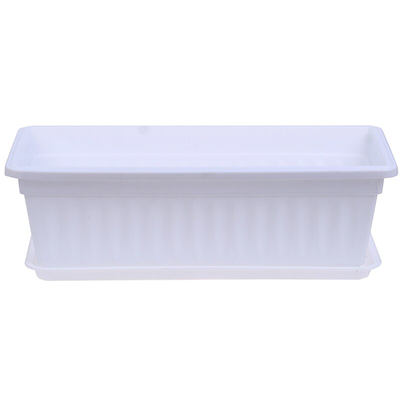 Flower Pots Planters Pot Trays Plastic Pots Large Square Pots For Succulent Plants: White