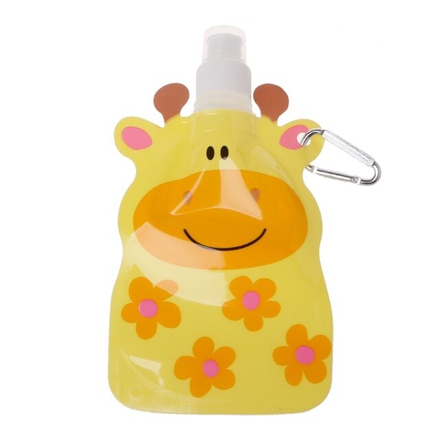 Baby Outdoor 360ml Eco Vriendelijke Opvouwbare Waterzak Kid Cartoon Voeden Reizen Drink Fles Kids Draagbare Sport Dier Water tassen: E