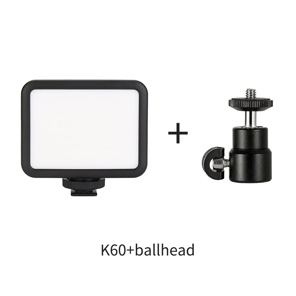 K60 5500K 6W Led Video Light Mini Vul Licht Oplaadbare Fotografische Verlichting Voor Live Vlog Blogger Smartphone Dslr 2000Mah: KIT 3