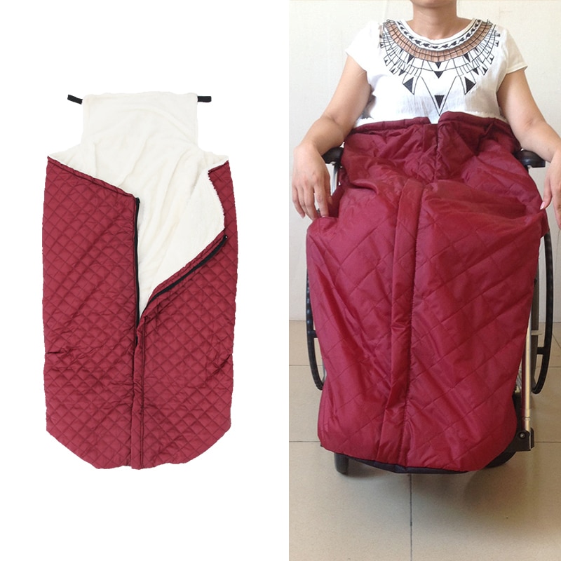 Plüsch Vlies Futter Rollstuhl Wärmer Abdeckung Rad Stuhl Decke Winter Bein Fuß Zurück Warme Tasche für Behinderte Senior Ältere
