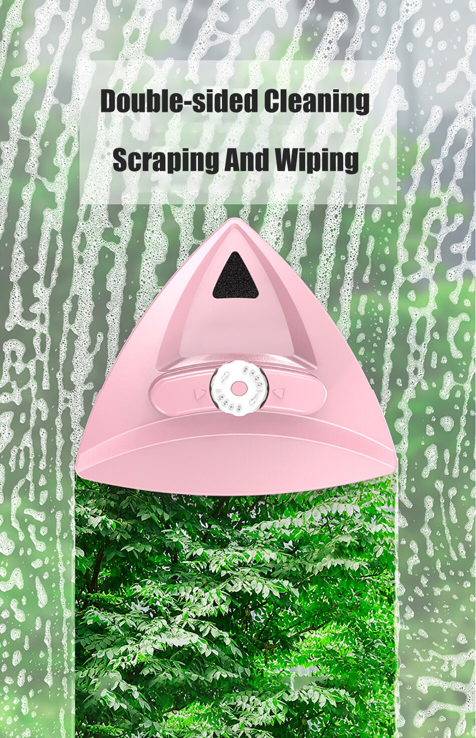 Lave-vitre magnétique Double face, brosse de nettoyage de vitres extérieures, outils de nettoyage ménager