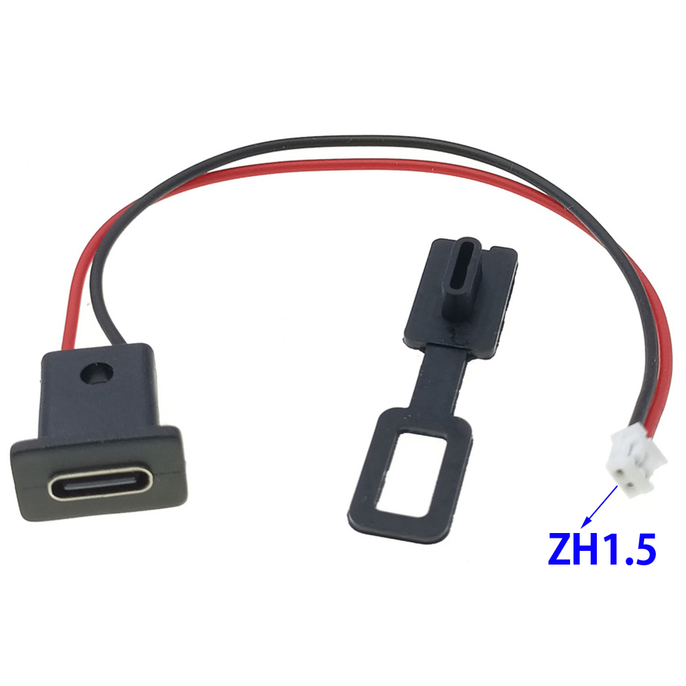 2- polig typ-c vattentät usb-kontakt direktkomprimering hona bas honuttag laddningsgränssnitt med svetstråd  zh1.5
