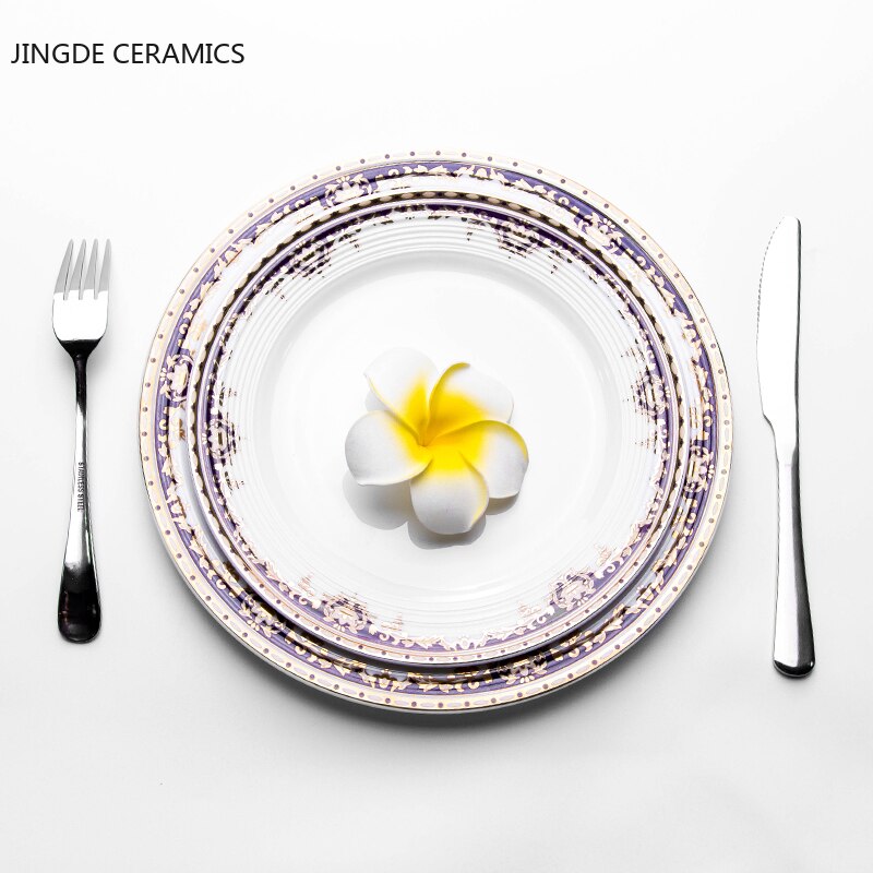 1Pc Nordic Keramische Ronde Plaat Restaurant Snack Cake Tray Gerechten Presenteerblad Dessert Voedsel Schotel Diner Platen Keuken Servies