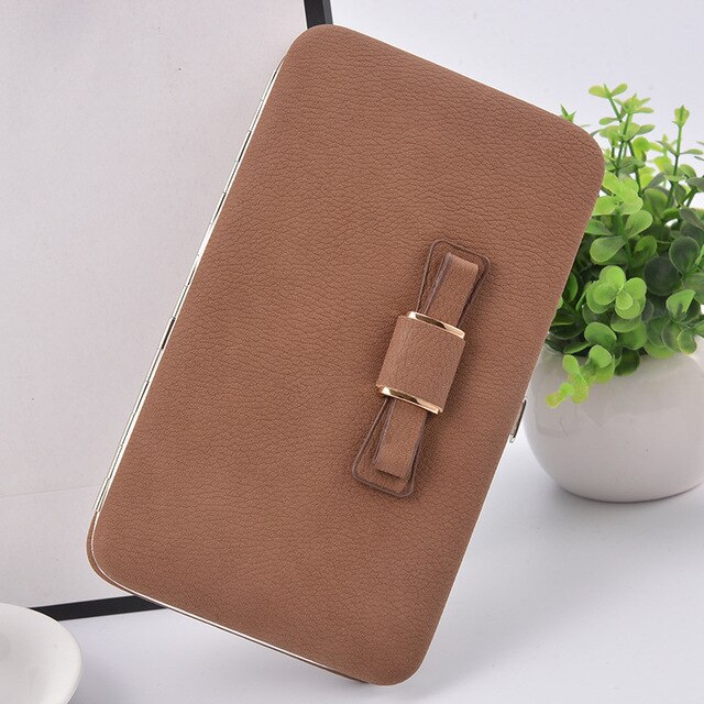 Catei Karrui Korean version of the women's wallet long mobile phone bag bow lunch box female bag tide: 001-3brown