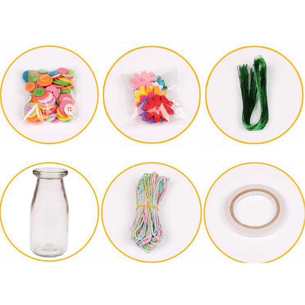 Bricolage artisanat à la main enfants maternelle décoration Bouquet bouton fleur Kit maison feutre pétales enfants jouet chambre couleur aléatoire