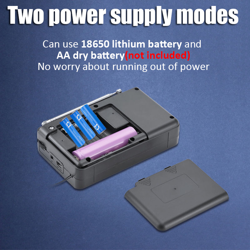 Der tragbare Vollband-Radio-FM/AM/SW-Empfänger unterstützt TF/USB mit 3,5-mm-Kopfhörerbuchse für LCD-Display-Musik player