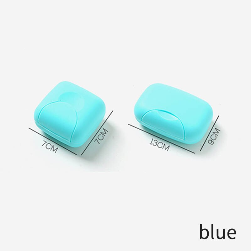 Estojo de sabonete redondo para viagem, portátil, cor, recipiente, caixa de sabonete, chuveiro, casa, banheiro, vedado, suprimentos para viagem: Azul / L