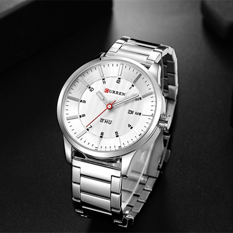 Horloges Mode Roestvrij Stalen Band Heren Horloges Klassieke Zakelijke Quartz Horloge Voor Mannen Man Klok Met Kalender