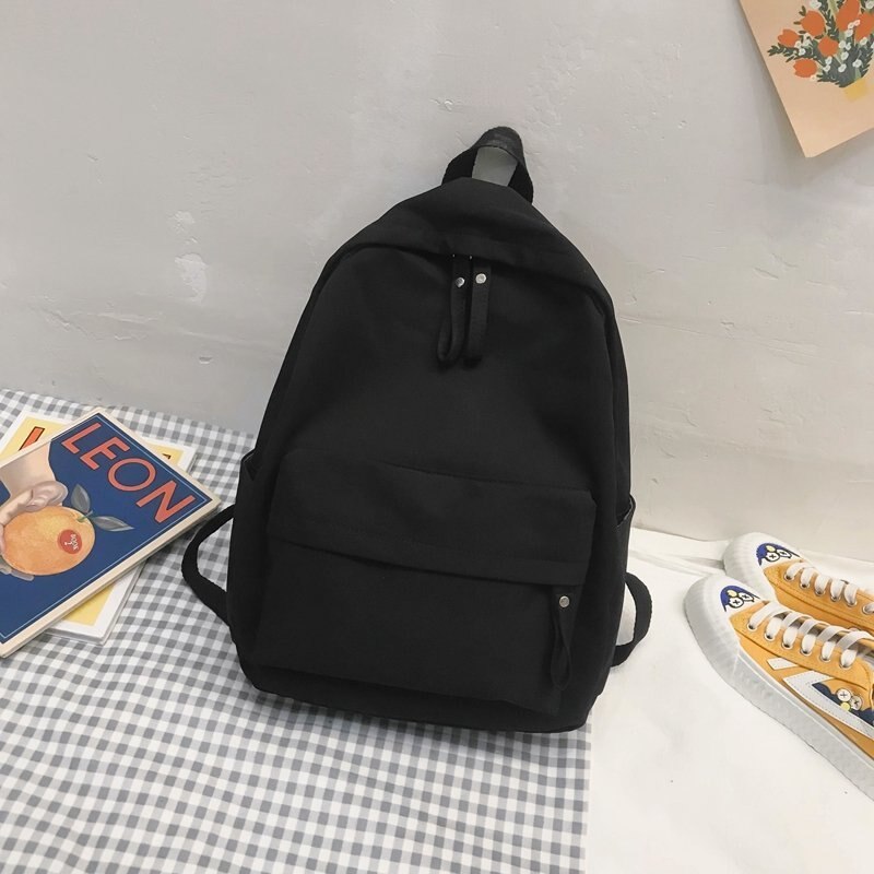 Frauen Rucksack Nette lässig Rucksack Neue Nylon Schulter Taschen Teenager Mädchen Schüler Schule Taschen Mochilas Rucksack Weiblichen: Schwarz