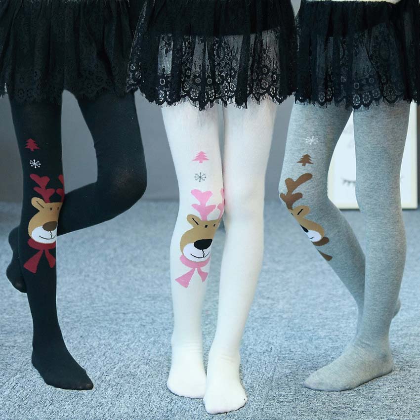 Schattige cartoon herten kinderen meisjes panty's kinderen baby katoenen panty's kawaii kerst voor jongens meisjes