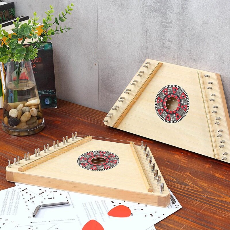 Harp 15 Metal String Harp Lyre Harp with Tuning Wrench Carry Bag for Children Adults Beginners Music Lovers