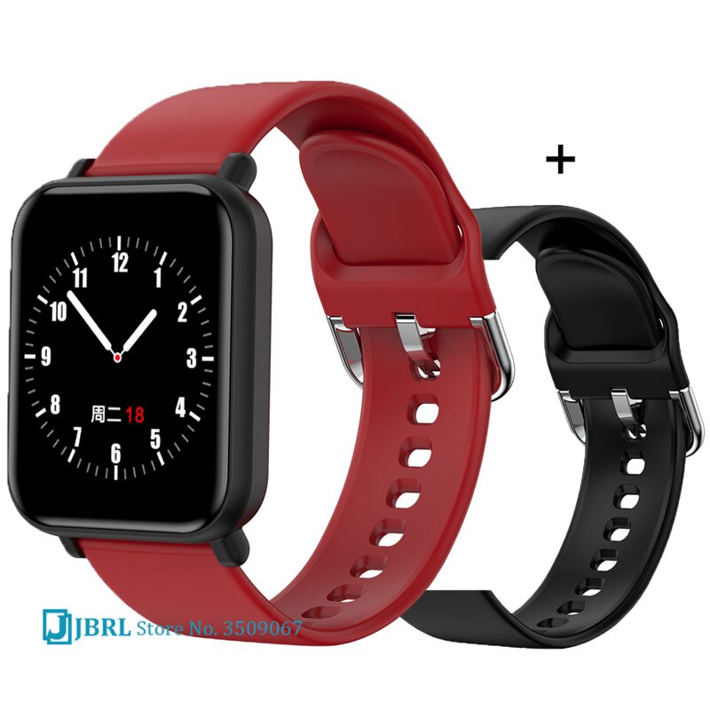 Children Full Touch Smart Wristband Girls Boys Smart Watch Swimming Kids Smartband Teen Fitness Bracelet Bluetooth Android IOS: red add strap1