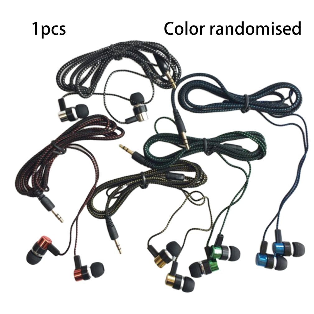 Geflochtene, kabelgebundene ohrhörer, subwoofer-in-ear-kopfhörer, geräuschisolierendes headset für smartphones,  mp3 mp4 pc gaming-only-kopfhörer , 3.5mm dynamische