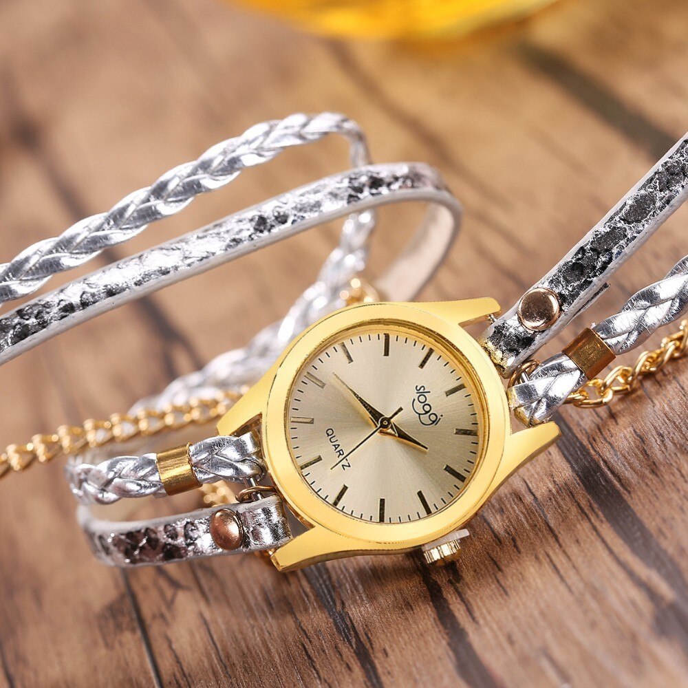 de luxe en cuir montre à Quartz femmes dames décontracté Bracelet montre-Bracelet horloge relogio feminino léopard tressé femme