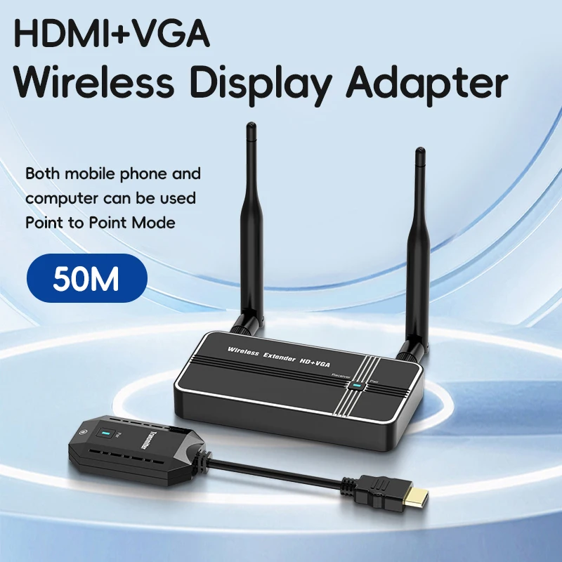 5G 4K 1080P 50M inalámbrico HDMI VGA transmisor de vídeo receptor extensor adaptador de pantalla Dongle para teléfono TV Monitor proyector PC