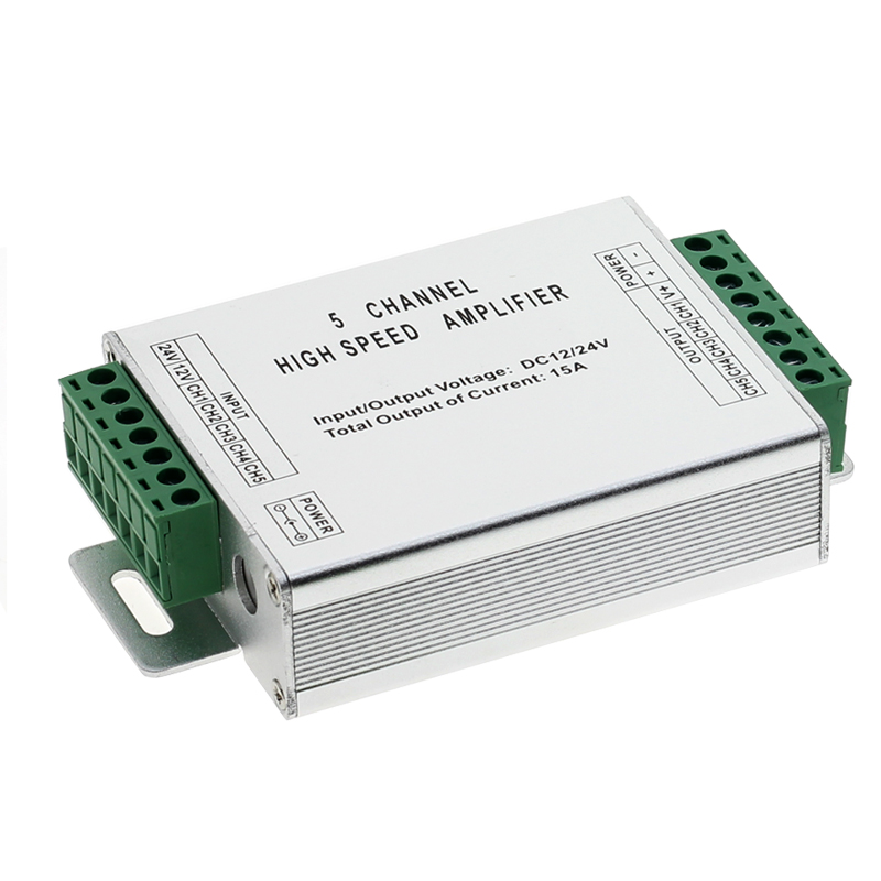 LED RGBW / RGB Amplifier DC5 - 24V 24A 30A Output for RGBCCT / RGBW / RGB LED Strip Power Repeater Console Controller: RGBCCT 15A