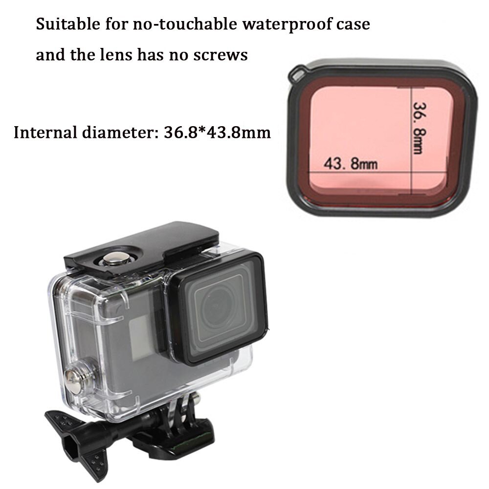 Filters Kit Red Magenta Snorkel Lens Color Filter for GoPro HERO 5 6 7 Black Waterproof Housing Case Dive Accessories: Light red-508