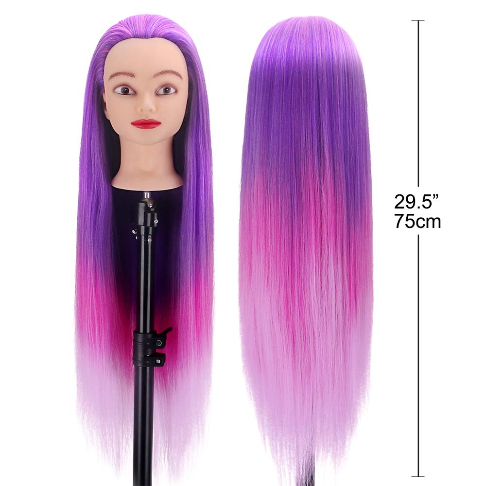 29.5 Inch Dummy Doll Mannequin Manikin Practice Styling Hairdressing Training Head Braiding Hair Head with Clamp