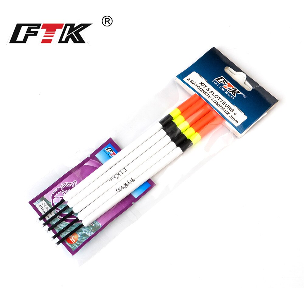 FTK 5pcs/pack Barguzinsky Fir Float 1g,2g,3g Length 16cm-20cm Fishing Float Vertical Buoy Float Fishing Tackle For Carp Fishing