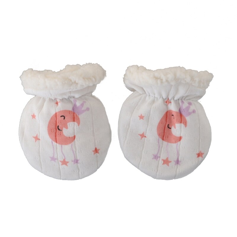 Guantes cálidos de invierno para bebés, manoplas de lana gruesas antiarañazos para niños y niñas de 0 a 6 meses: PK-2