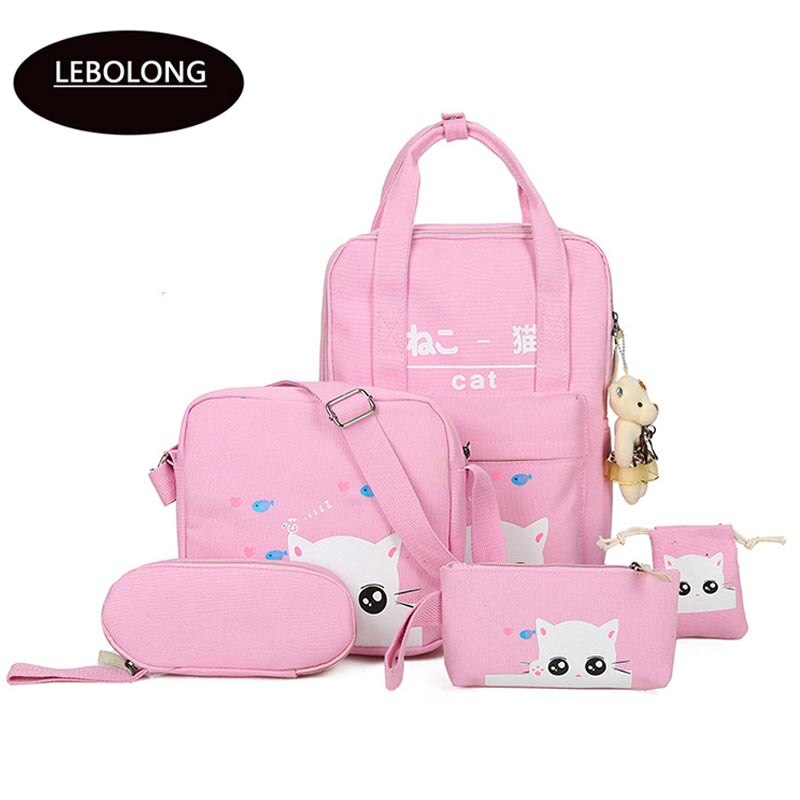 Satchel school bags 4 set /pcs School orthopedic satchel Backpacks for children School bag for girls mochilas escolares infantis