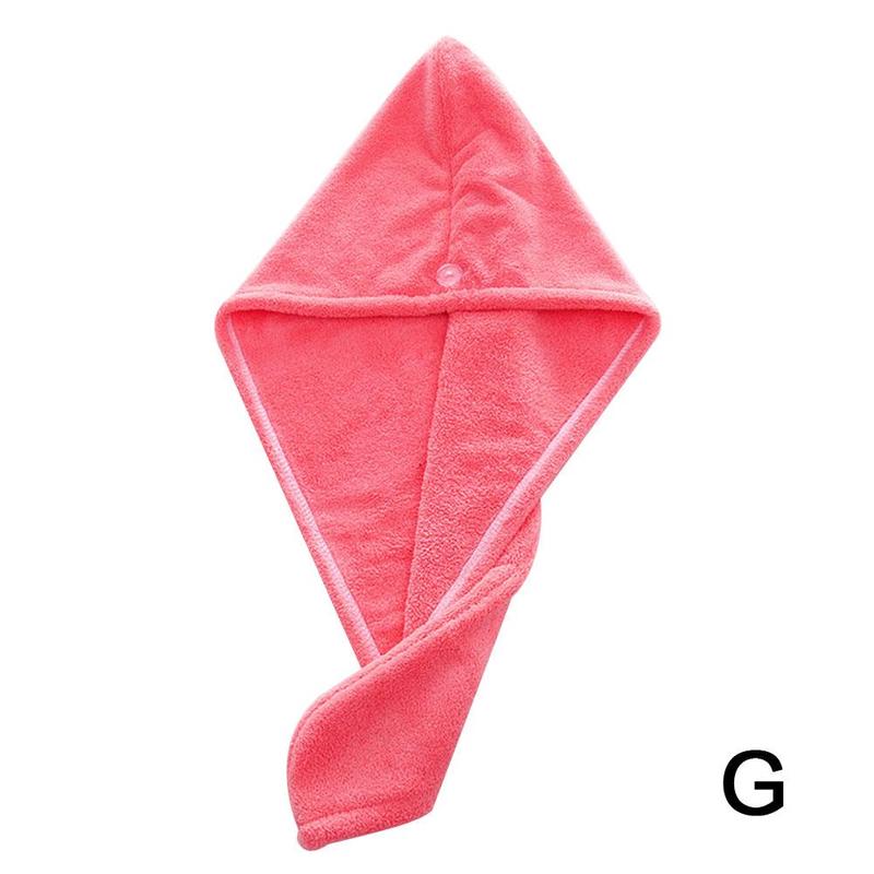 Quick-drying Cap Coral Fleece Microfiber Dry Hair Towel Absorbent Shower Cap Bathroom Special: One-size-rose red