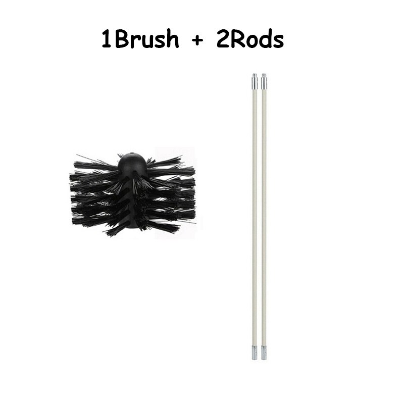 Lange Handvat Flexibele Pijp Staven Met Nylon Borstel Voor Schoorsteen Cleaner Borstel Schoon Rotary Sweep Systeem Haard Kit Rod Tool set: 1brush 2rods