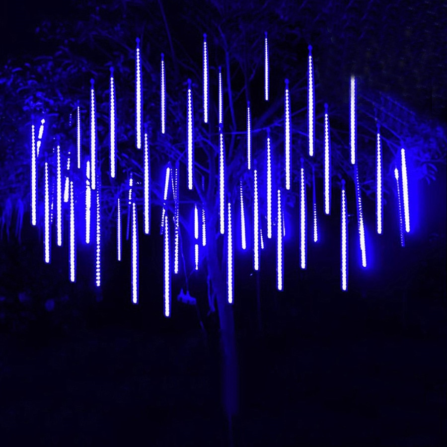 Christmas Light Meteor Shower Rain Lights 8 Tube 384 LED Outdoor Falling Rain Fairy String Light For Party Patio Decor