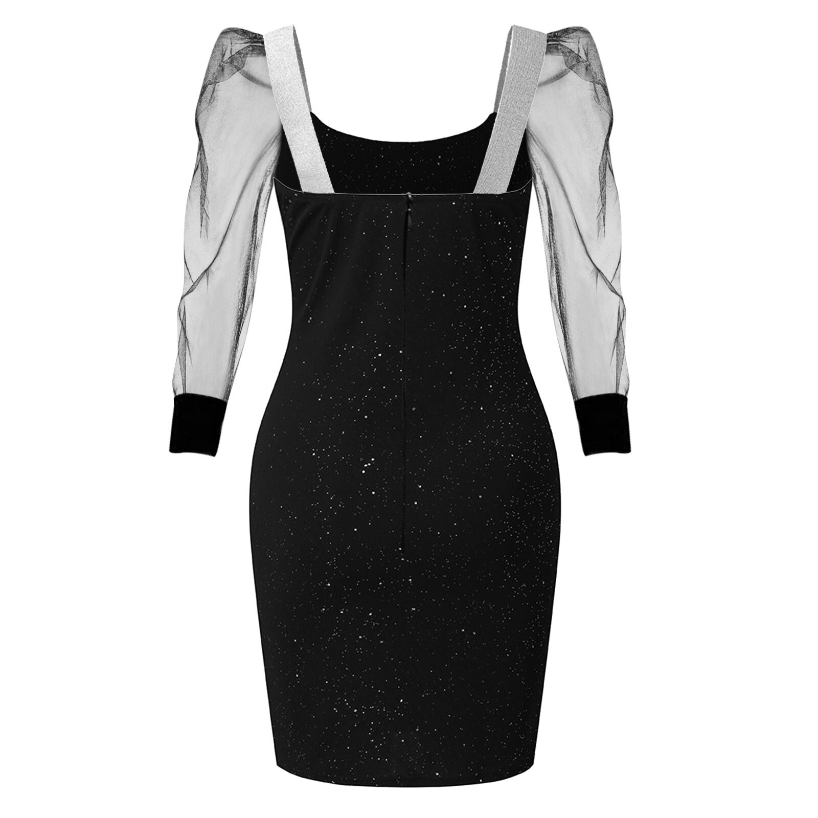 4# Women Backless Sheath Dress Sexy Glitter Shimmer Party Club Cocktail Dresses Package Hip Dress O-neck Hollow Out Mini Dress