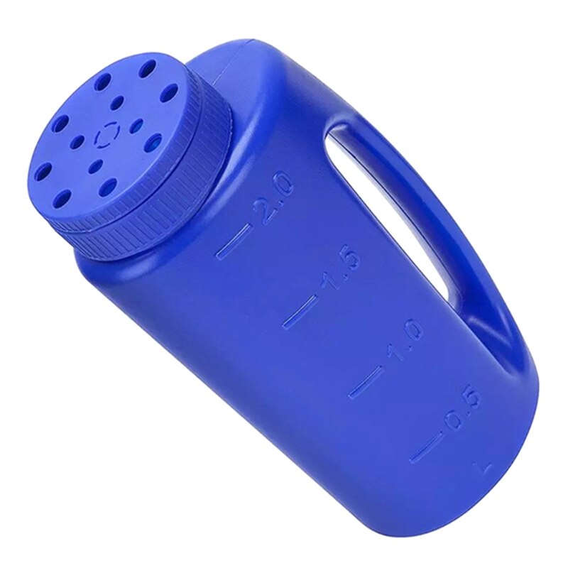 Handheld Spreader Adjustable Hole Size Lawn Fertilizer for Seed Salt Pot Bottle Sprinkler Deicing Ice Melt with/without Shovel: Blue without Shovel