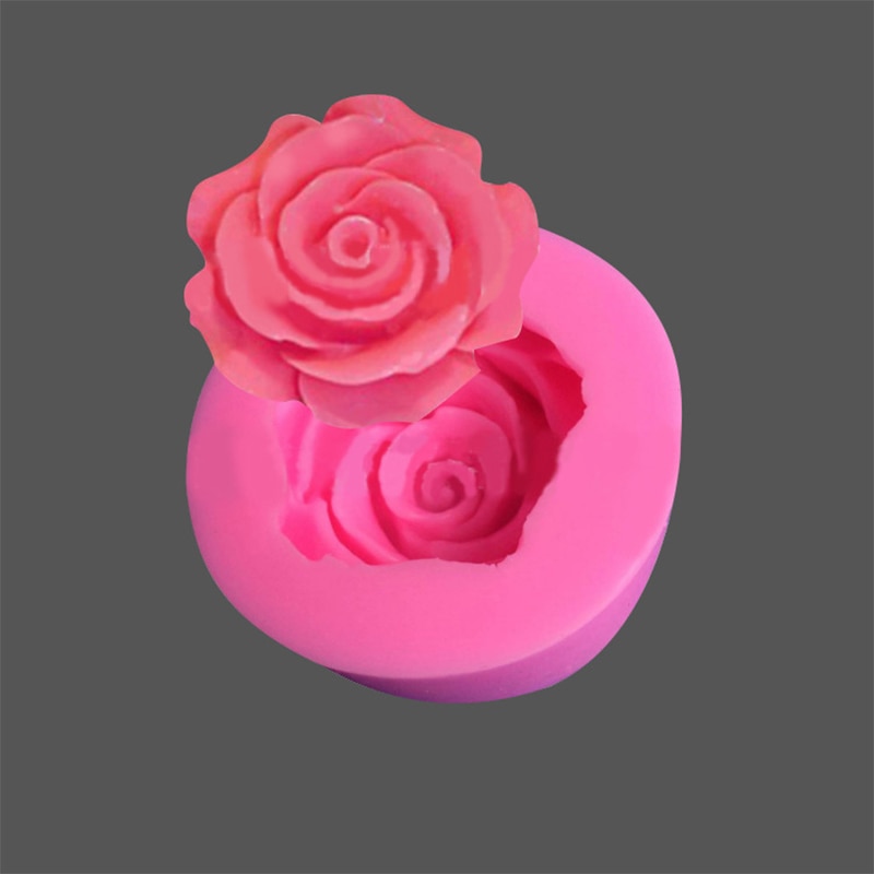 3D Flower 50*30MM DIY Cake Mold Bloom Rose Baking Tool Moulds Cupcake Jelly Candy Decoration 1Pcs Fondant Mold